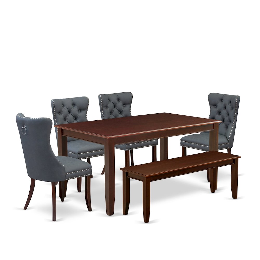 6 Piece Dining Table Set Consists of a Rectangle Kitchen Table. Picture 1