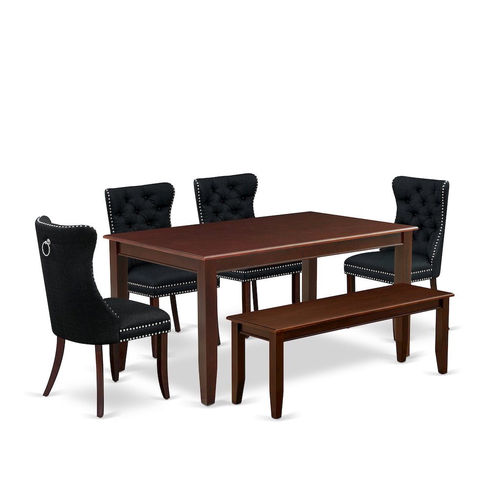 6 Piece Dining Room Table Set Consists of a Rectangle Kitchen Table. Picture 1