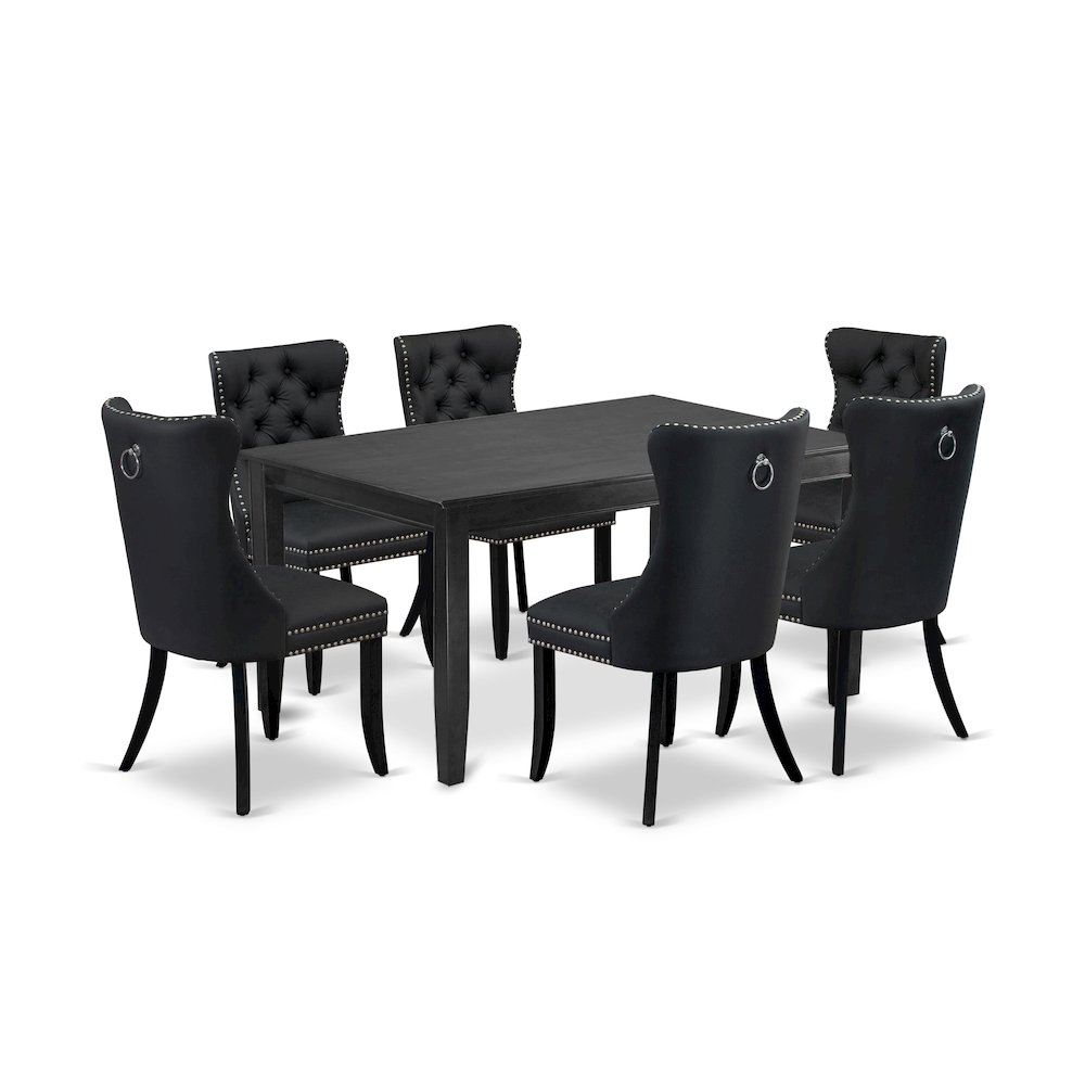 7 Piece Kitchen Table & Chairs Set Consists of a Rectangle Dining Table. Picture 1