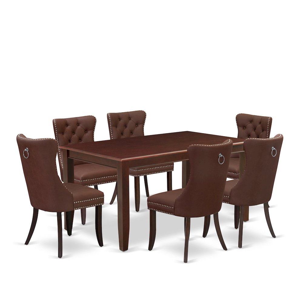 7 Piece Dinette Set Consists of a Rectangle Dining Table. Picture 1