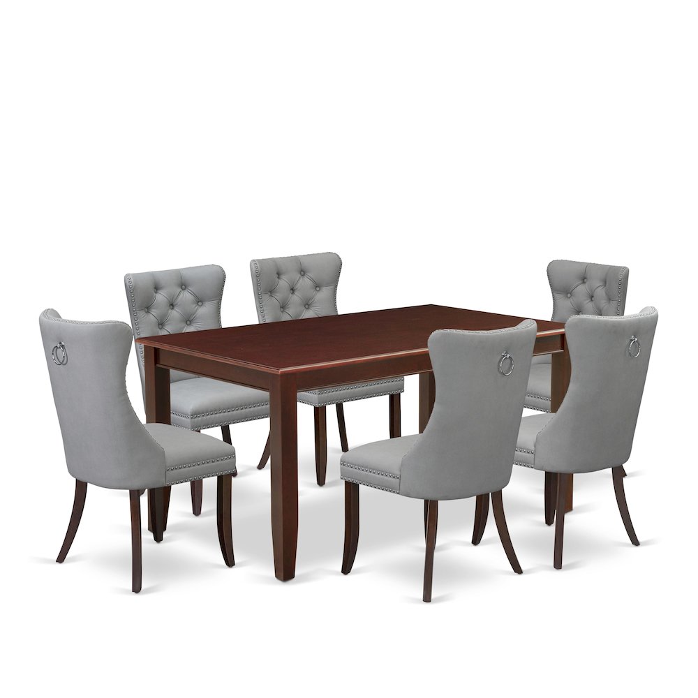 7 Piece Dining Table Set Consists of a Rectangle Kitchen Table. Picture 1