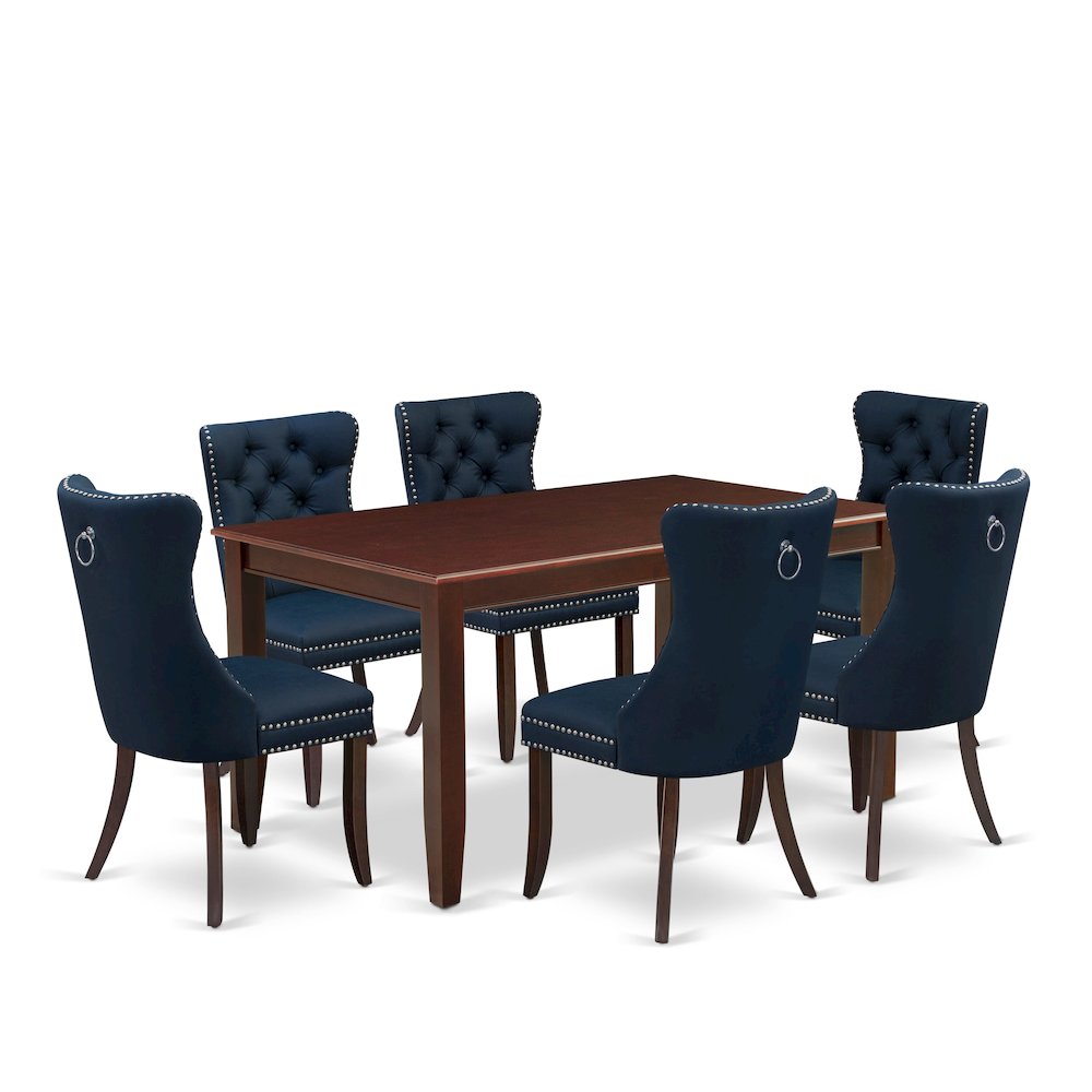 7 Piece Dining Table Set Consists of a Rectangle Kitchen Table. Picture 1