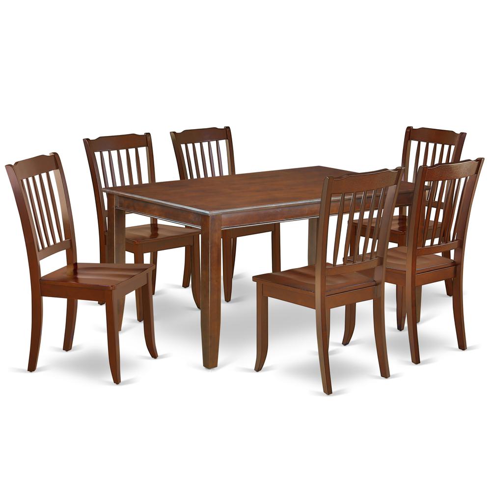 Dining Room Set Mahogany, DUDA7-MAH-W. Picture 1