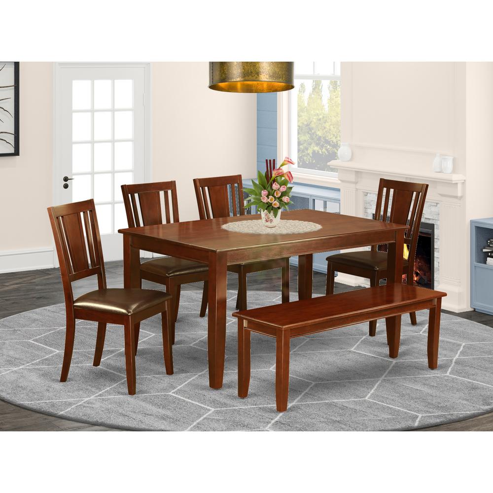 6  Pc  Kitchen  Table  with  bench-Table  and  4  Chairs  for  Dining  room  and  Bench. Picture 4
