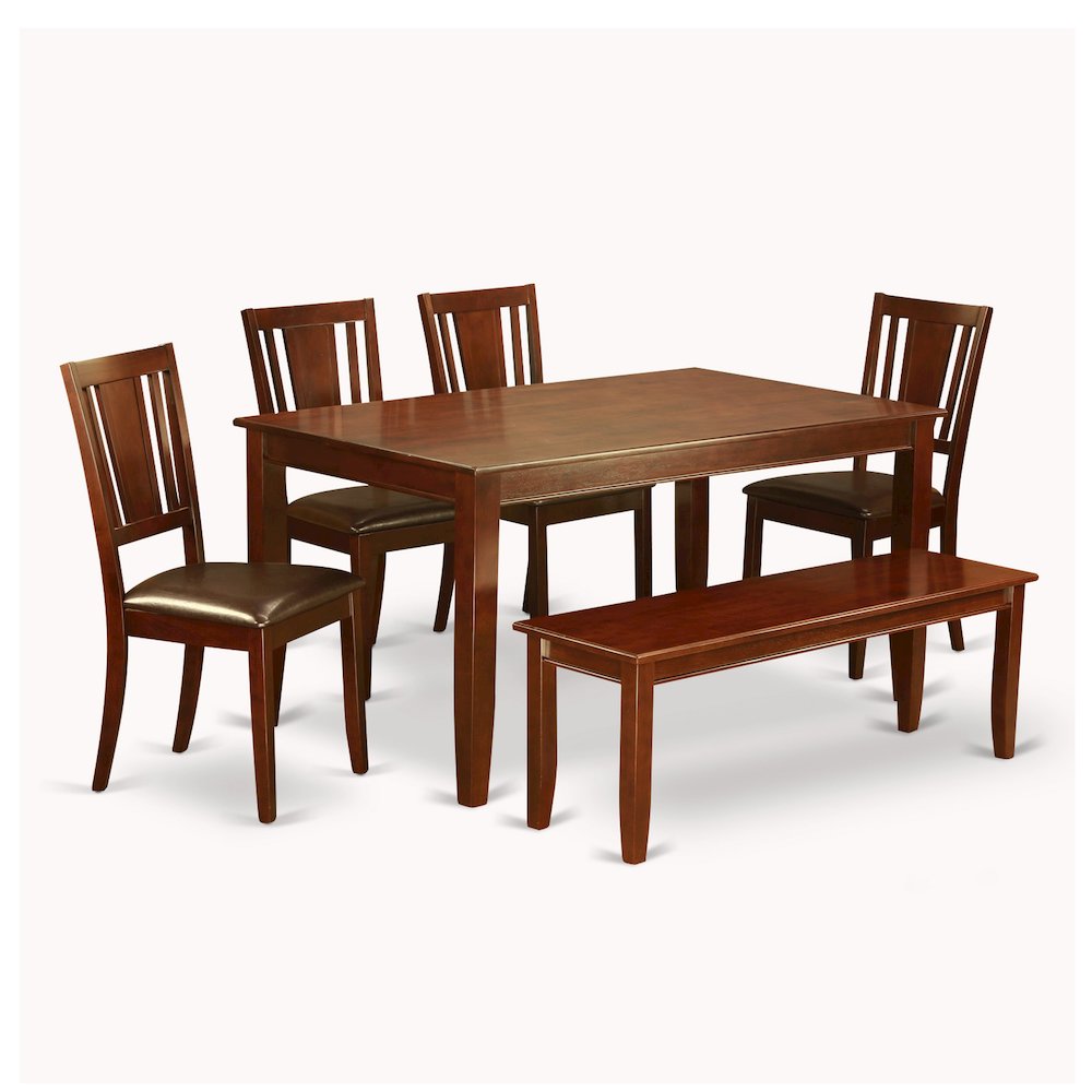 6  PC  Dining  room  set-with  bench  Kitchen  table  set  -Table  and  4  Dining  Chairs  and  Bench. Picture 1
