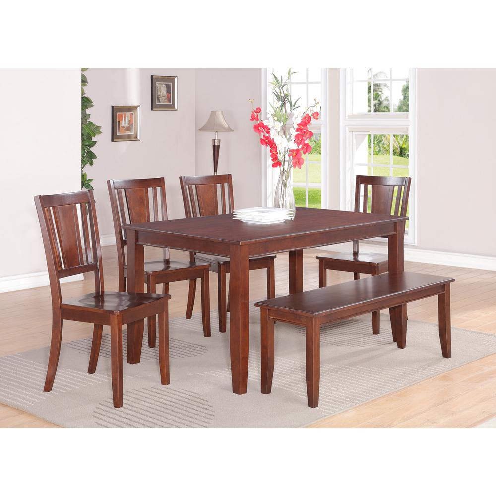 6-Pc  Dining  set  with  bench-Dining  Table  and  4  Dining  Chairs  and  Bench. Picture 6