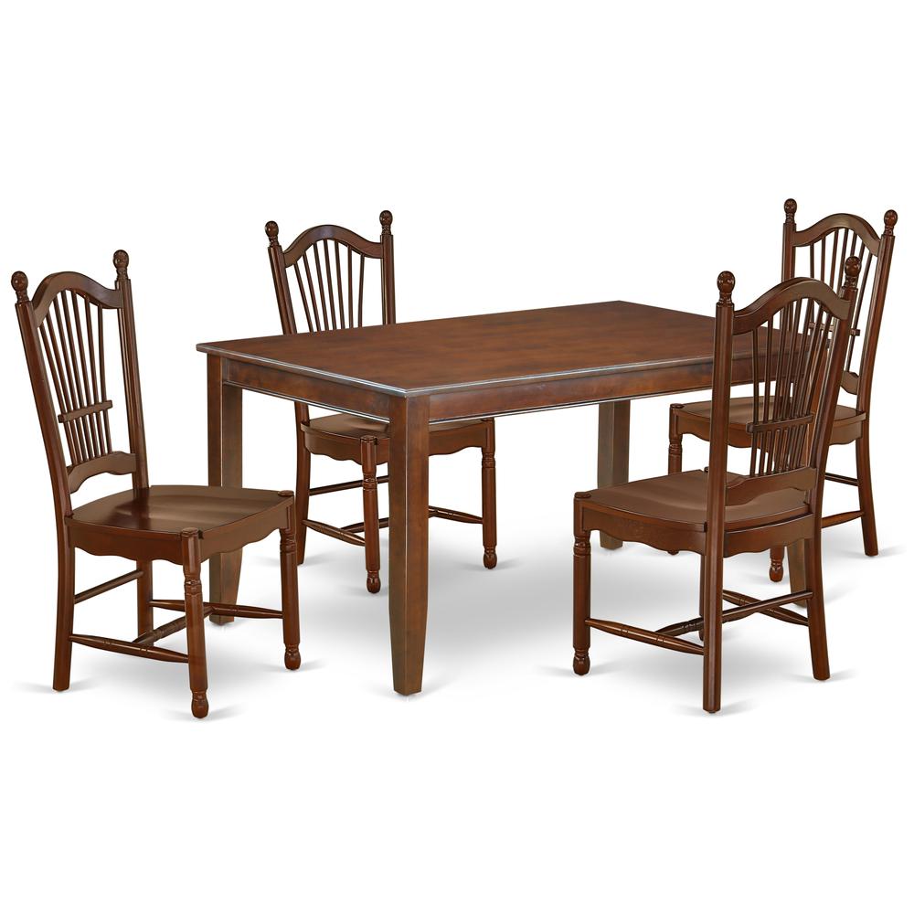 Dining Room Set Mahogany, DUDO5-MAH-W. Picture 1