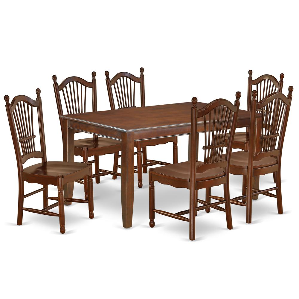 Dining Room Set Mahogany, DUDO7-MAH-W. Picture 1