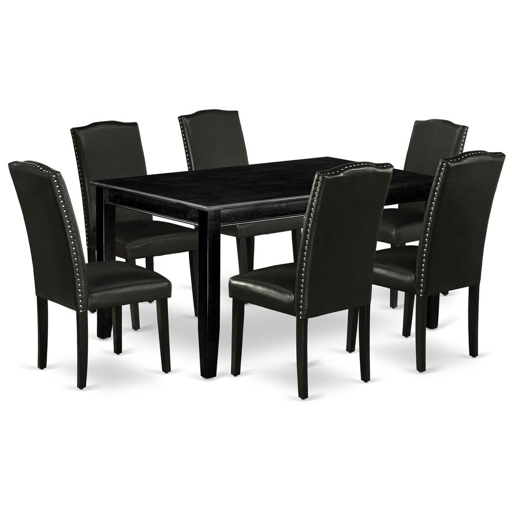 Dining Room Set Black, DUEN7-BLK-69. Picture 1