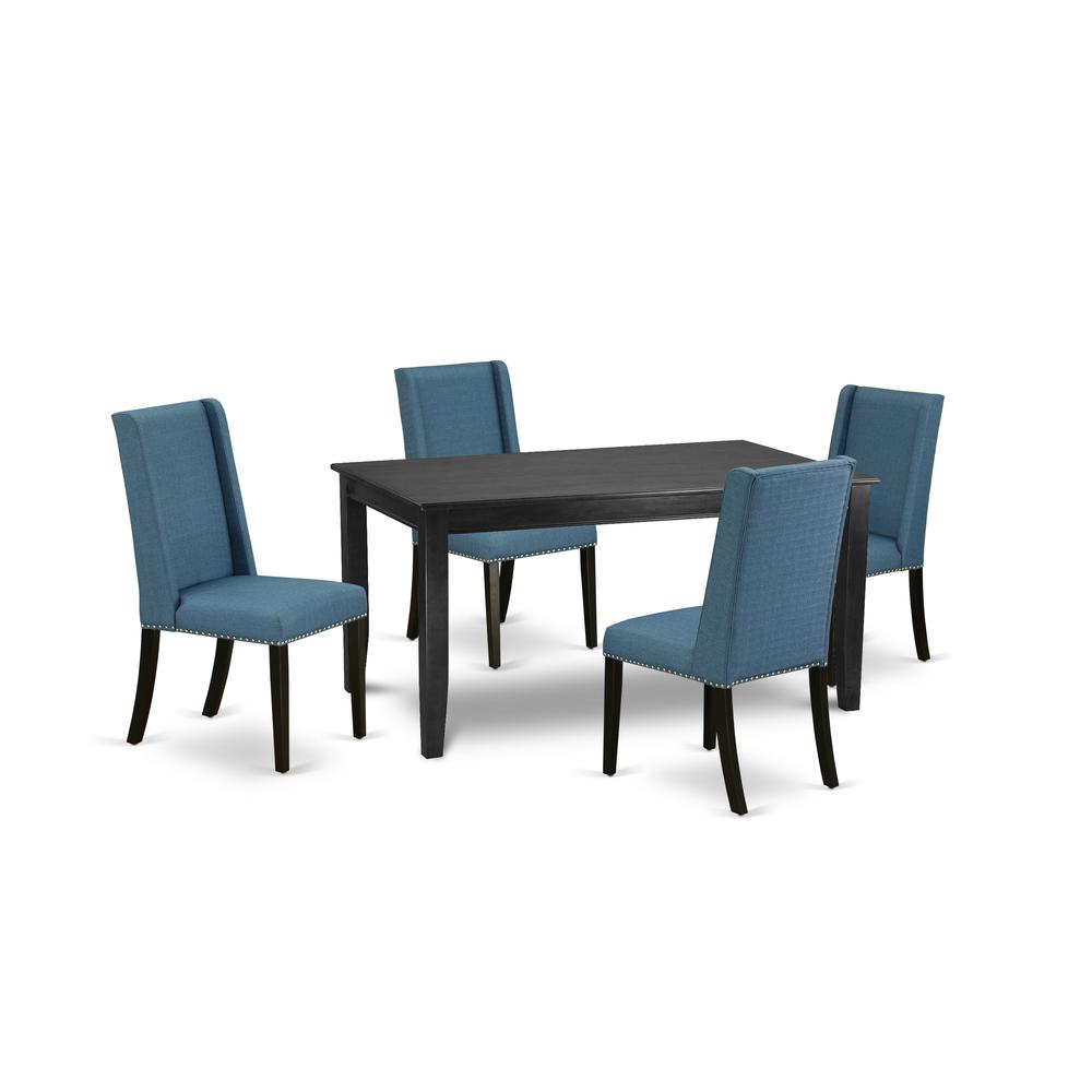 Dining Room Set Black, DUFL5-BLK-21. Picture 1