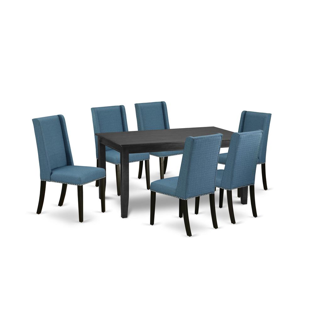 Dining Room Set Black, DUFL7-BLK-21. Picture 1