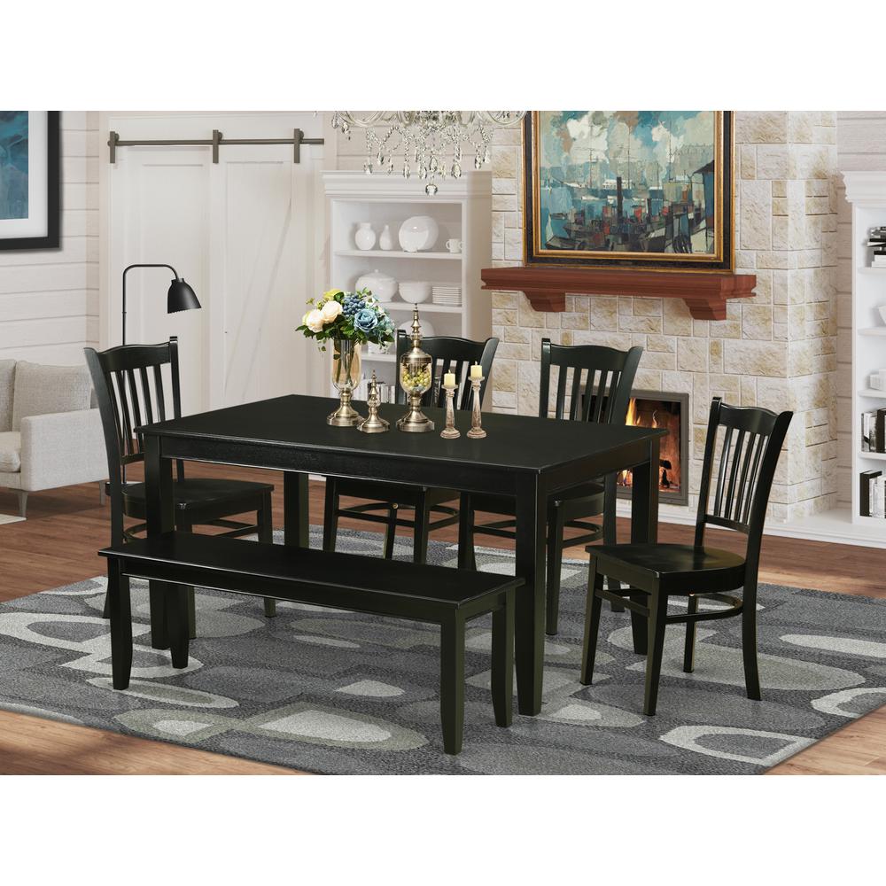 6-Pc  Dining  room  set-  Kitchen  Table  and  4  Kitchen  Dining  Chairs  and  Bench. Picture 6