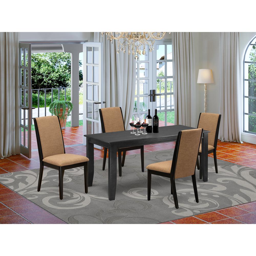 Dining Room Set Black, DULA5-BLK-47. Picture 3