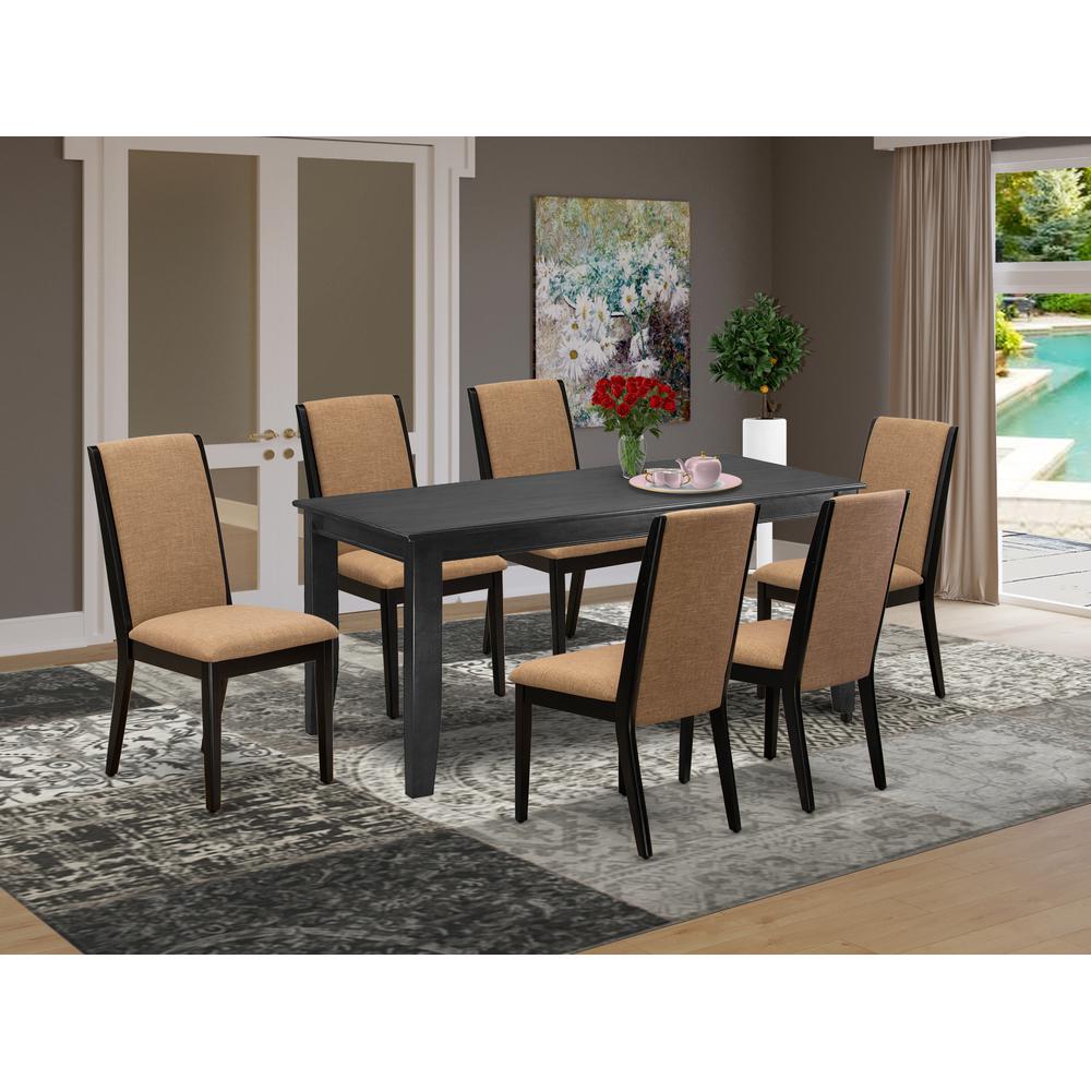 Dining Room Set Black, DULA7-BLK-47. Picture 3
