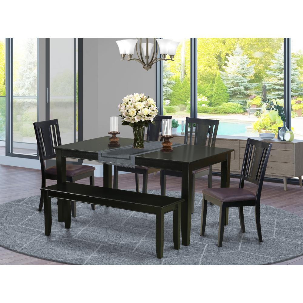 6  Pc  Kitchen  Table  with  bench-Dining  Table  and  4  Kitchen  Chairs  and  Bench. Picture 6
