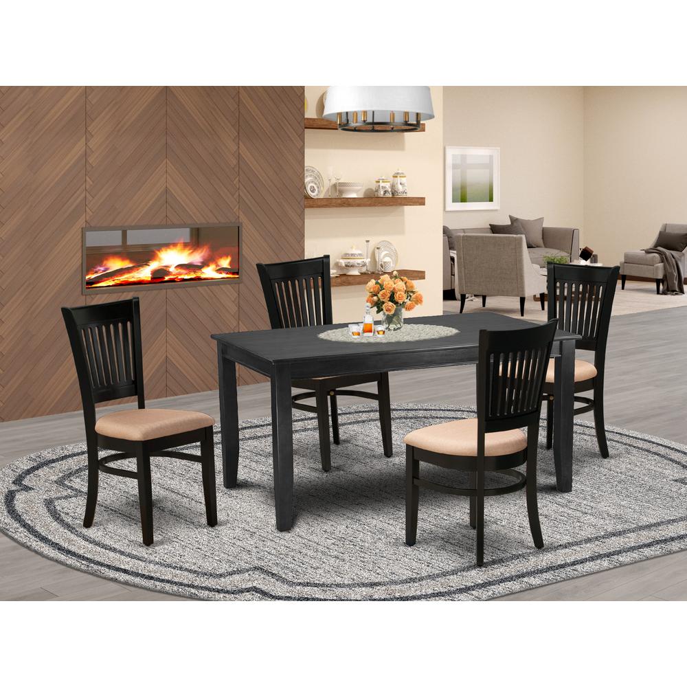 Dining Table- Dining Chairs, DUVA5-BLK-C. Picture 4