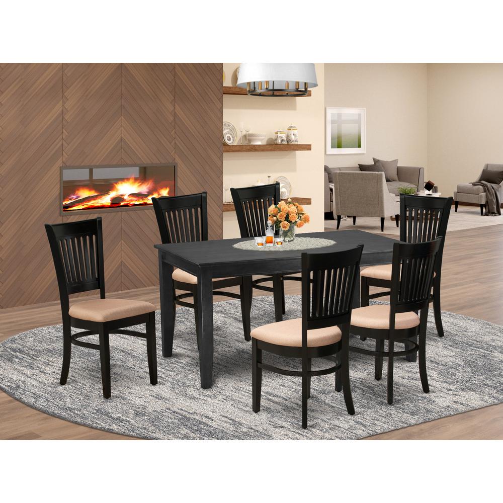 Dining Table- Dining Chairs, DUVA7-BLK-C. Picture 4