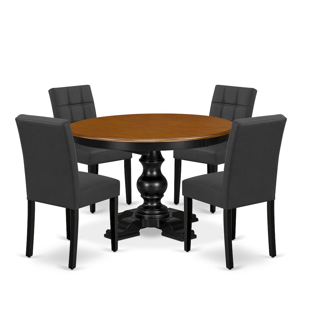 7-Piece Modern Kitchen Set, Black & Cherry. Picture 1