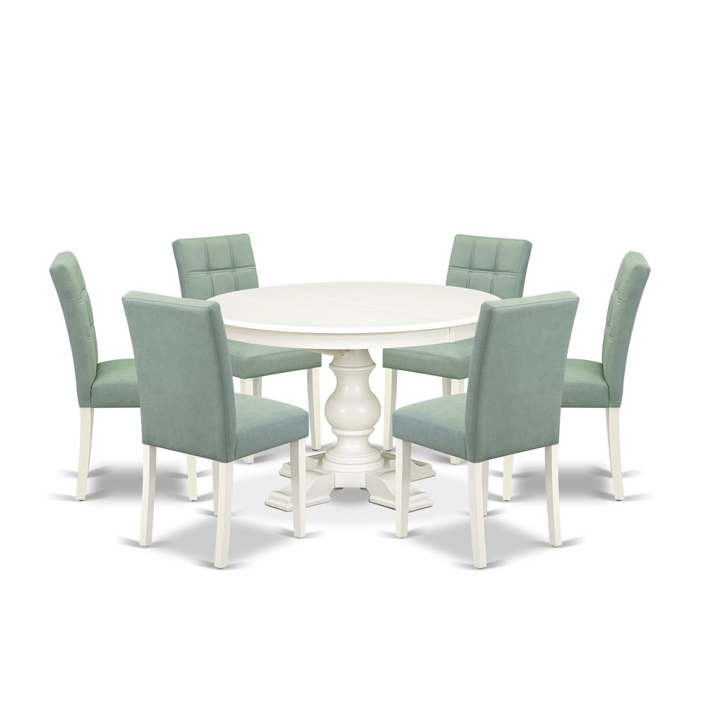 5-Piece Dining Table Set, Linen White. Picture 1