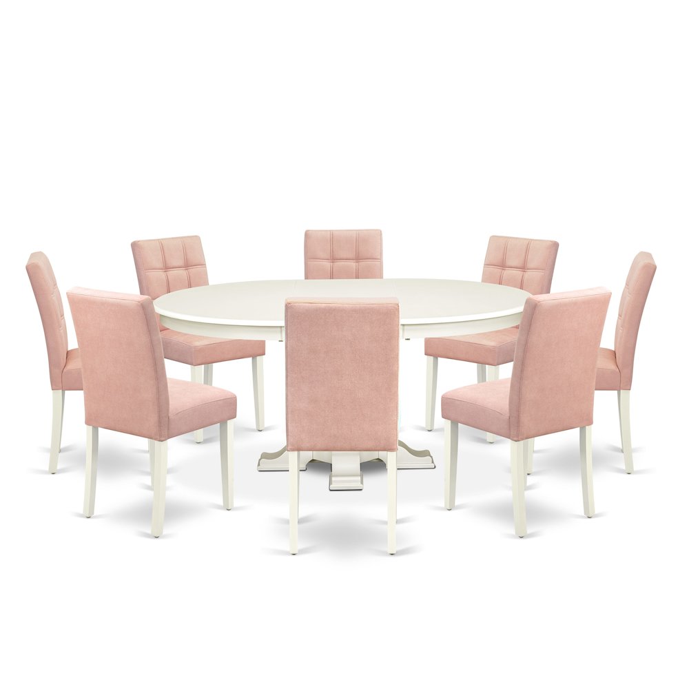 7-Piece Mid-Century Kitchen Set, Linen White. Picture 1