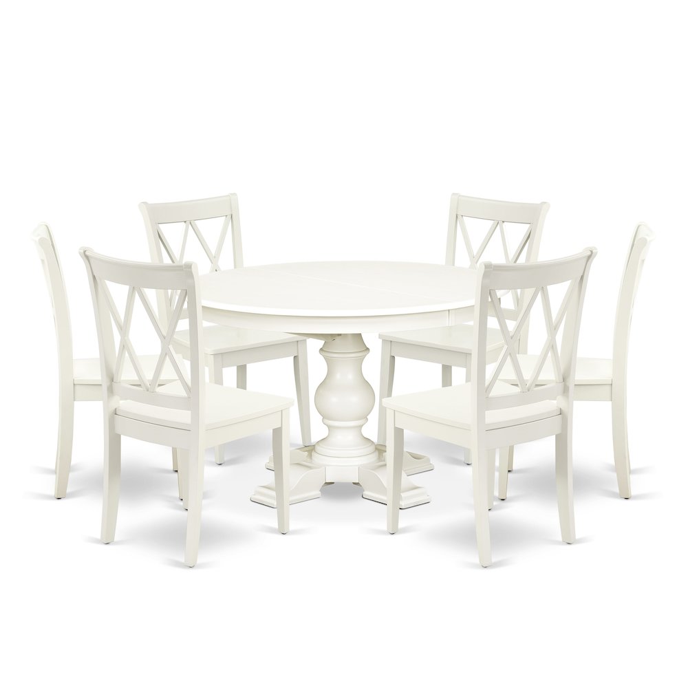 9-Piece Modern Dining Set, Linen White. Picture 1