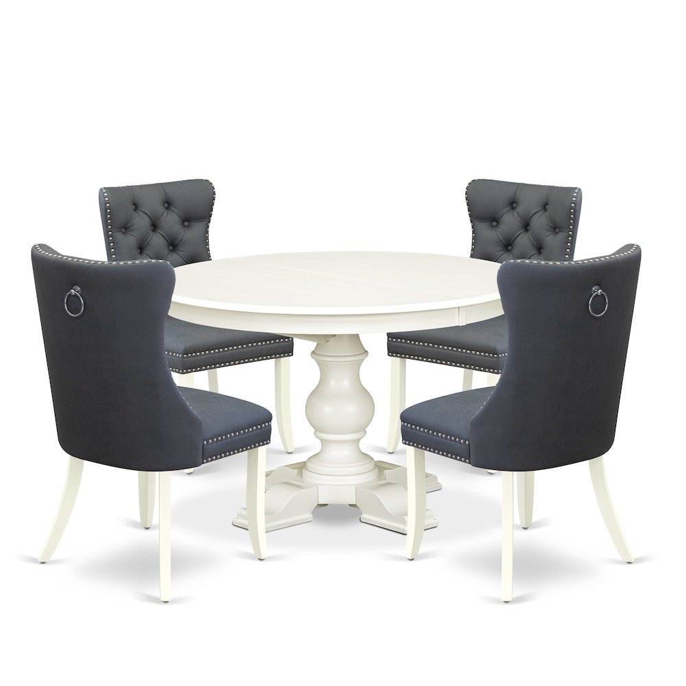 7-Piece Kitchen Dining Set, Linen White. Picture 1