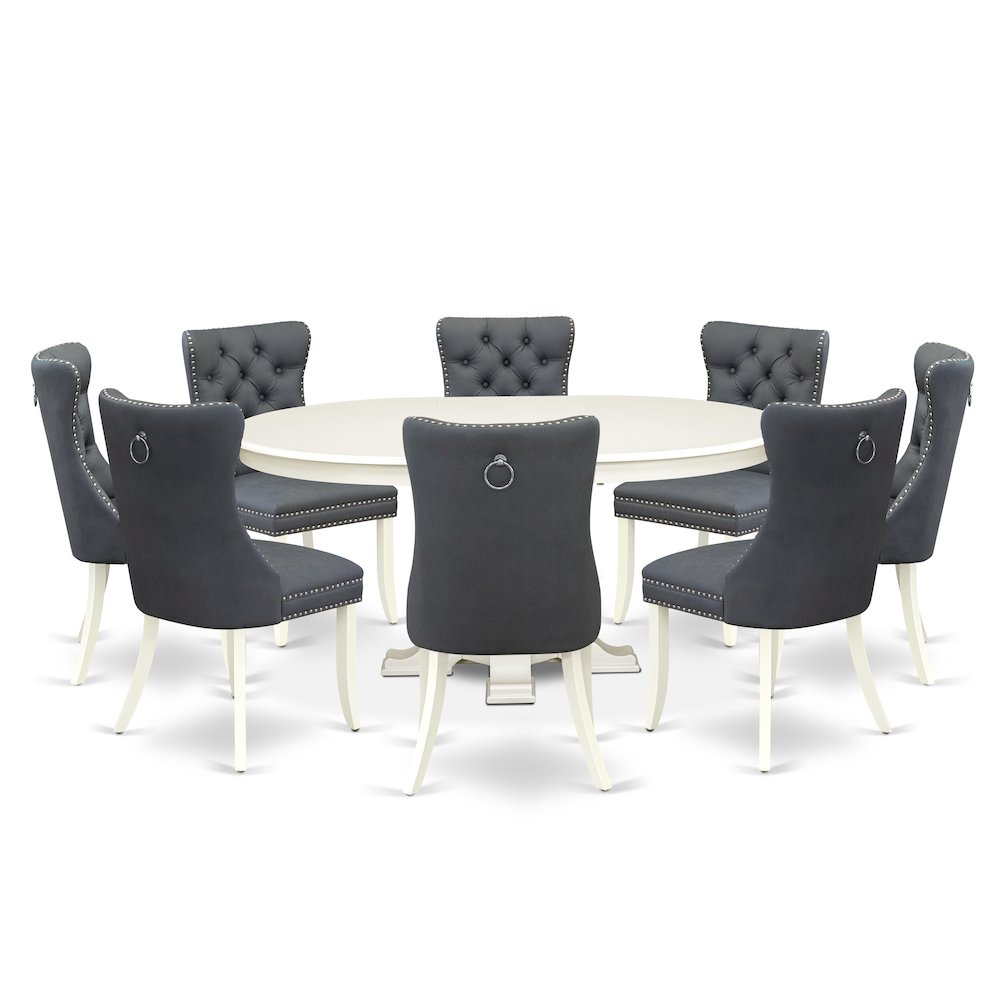 7-Piece Dining Room Table Set, Linen White. Picture 1