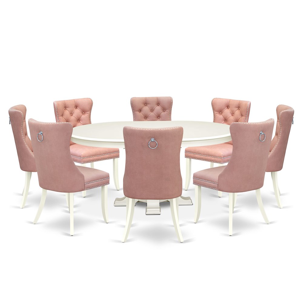 5-Piece Mid-Century Kitchen Set, Linen White. Picture 1