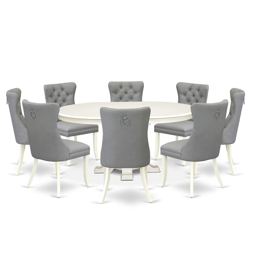 7-Piece Mid-Century Kitchen Set, Linen White. Picture 1