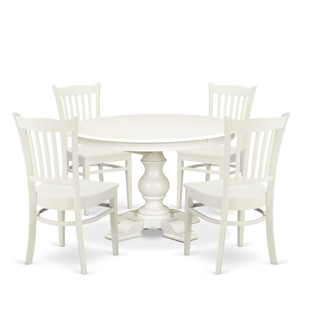 7-Piece Modern Kitchen Table Set, Linen White. Picture 1