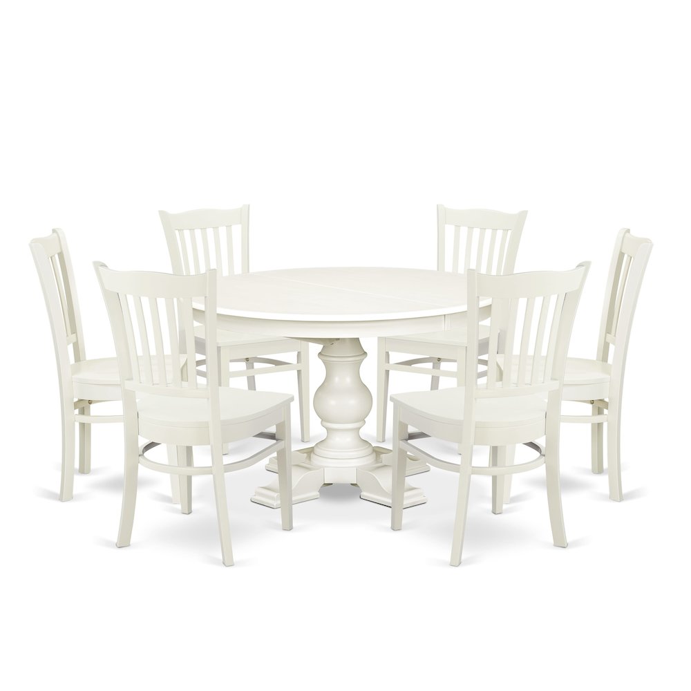 5-Piece Kitchen Table Set, Linen White. Picture 1