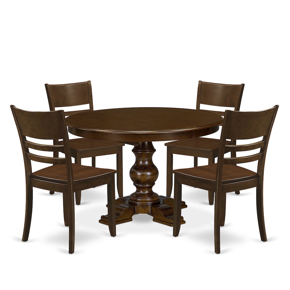 7-Piece Mid-Century Kitchen Set, Espresso. Picture 1