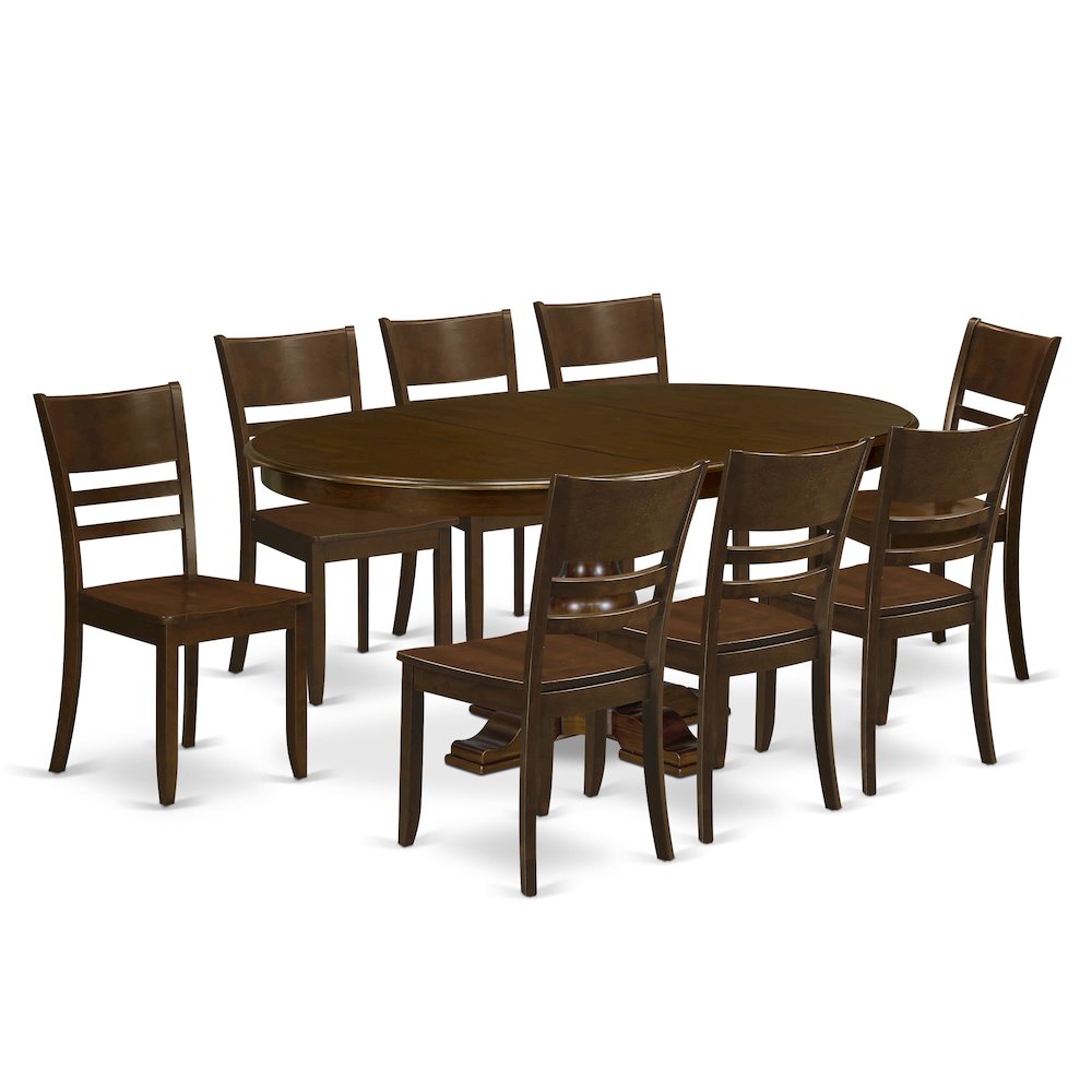 9-Piece Kitchen Dining Set, Espresso. Picture 1