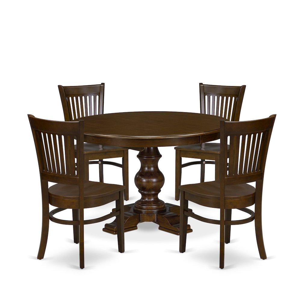 9-Piece Kitchen Dining Table Set, Espresso. Picture 1