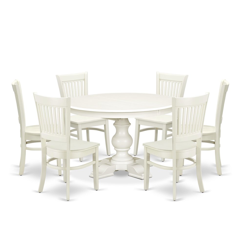 5-Piece Dining Room Table Set, Linen White. Picture 1