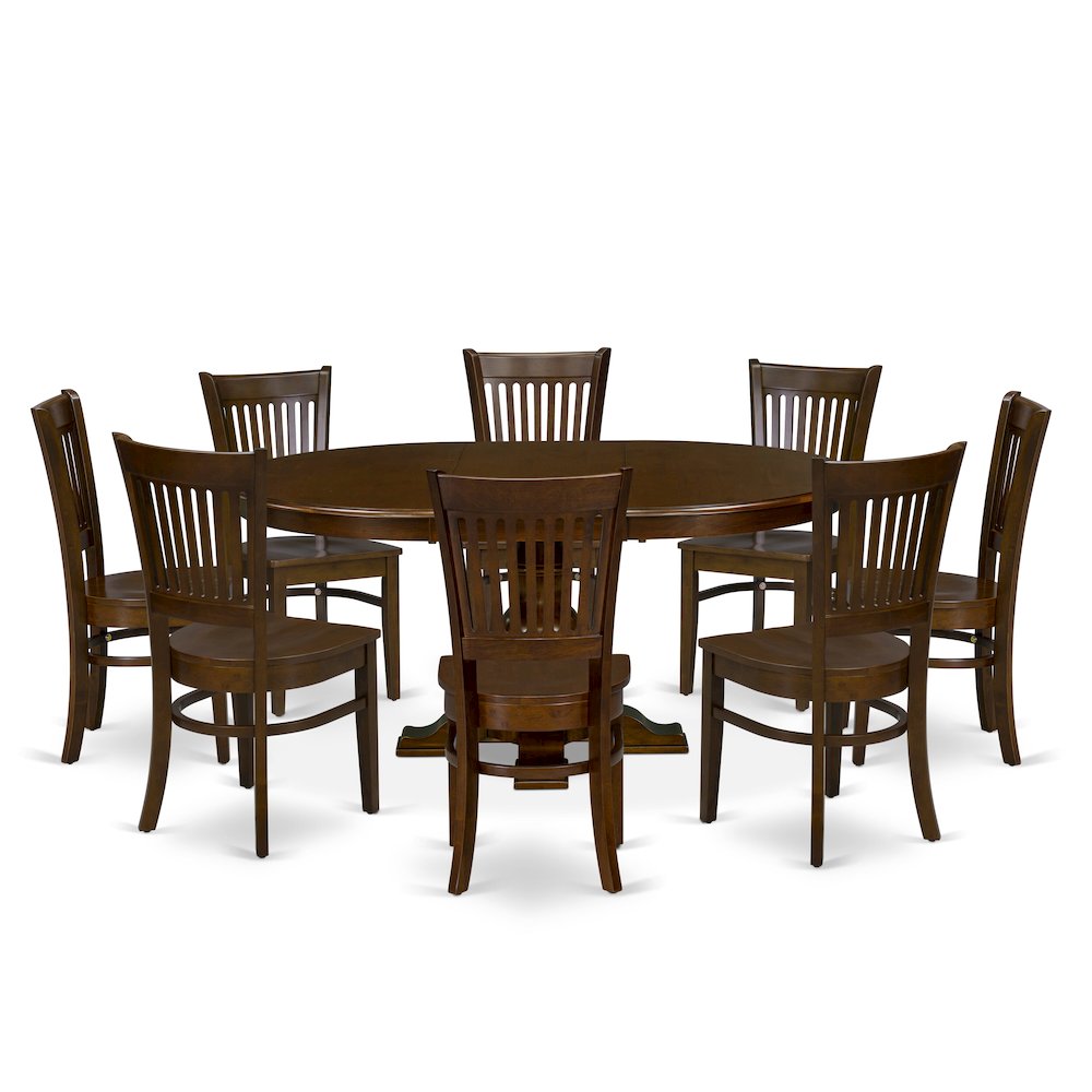 5-Piece Mid-Century Kitchen Set, Espresso. Picture 1