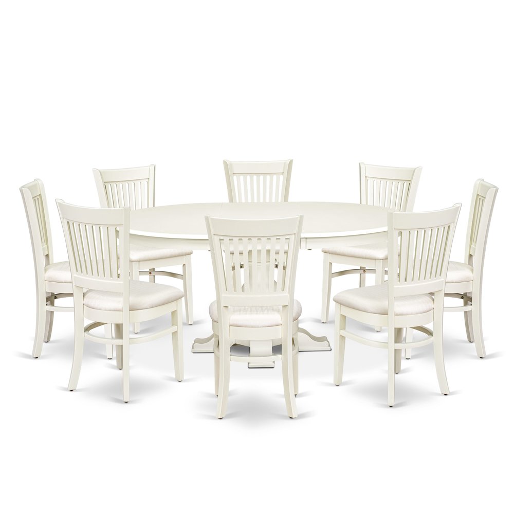7-Piece Mid-Century Kitchen Set, Linen White. Picture 1