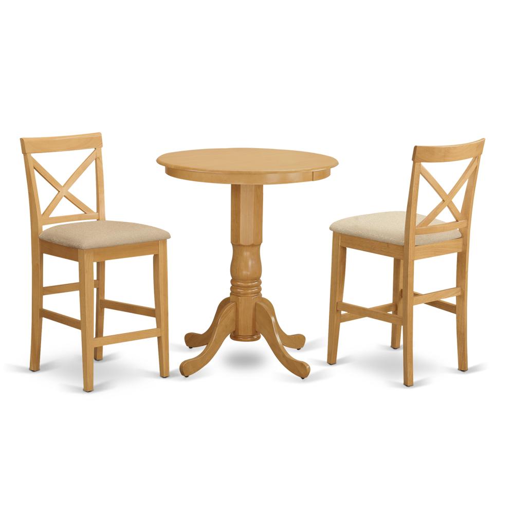 EDPB3-OAK-C 3 PC counter height Dining room set - counter height Table and 2 counter height Chairs.. Picture 1