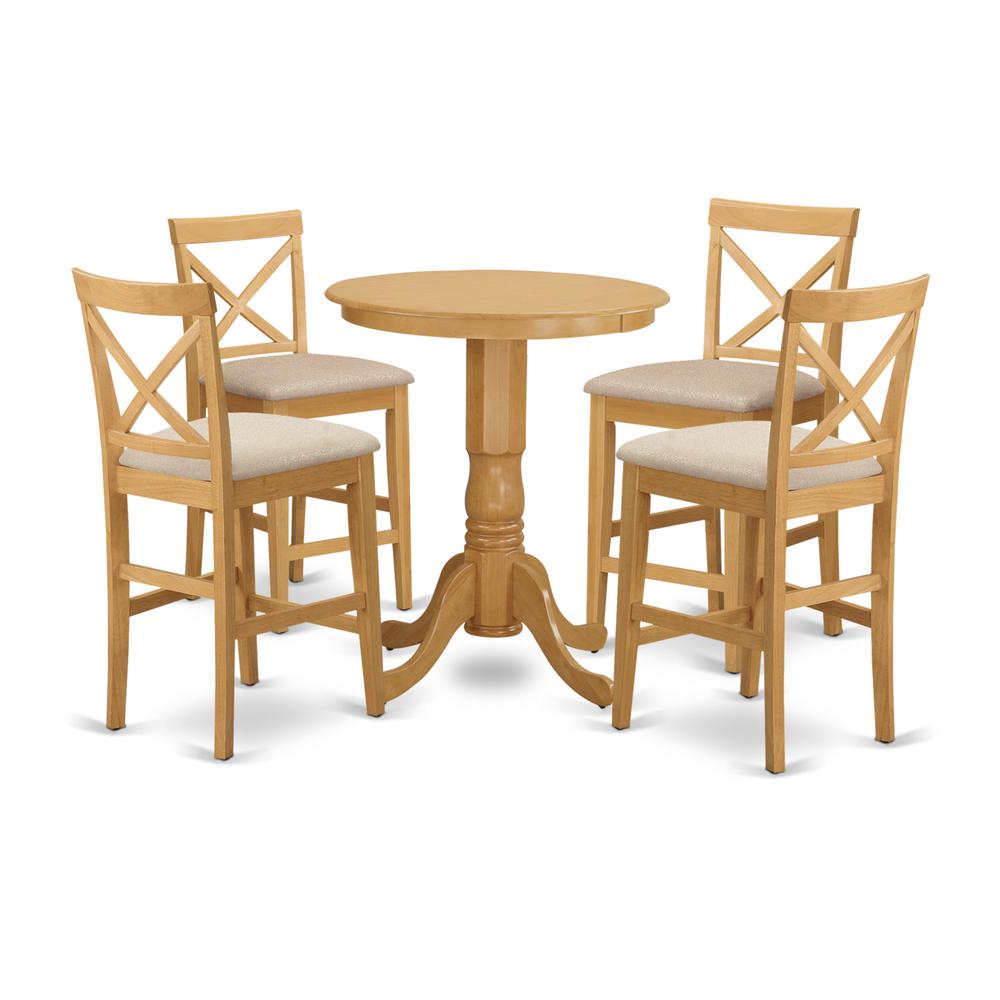 EDPB5-OAK-C 5 PC counter height pub set-pub Table and 4 counter height Chairs. Picture 1