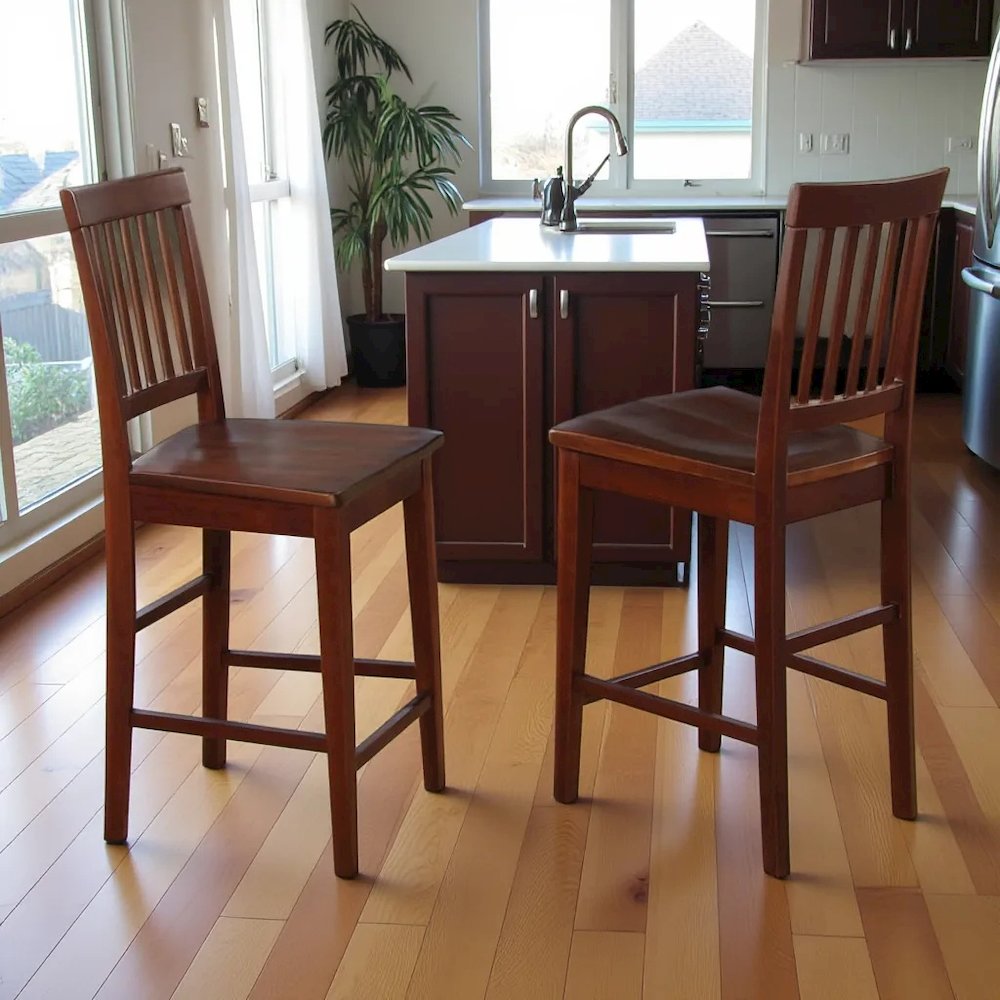 Solid Wood 3 Piece High Top Table Set with Two Counter Height Chairs. Picture 3
