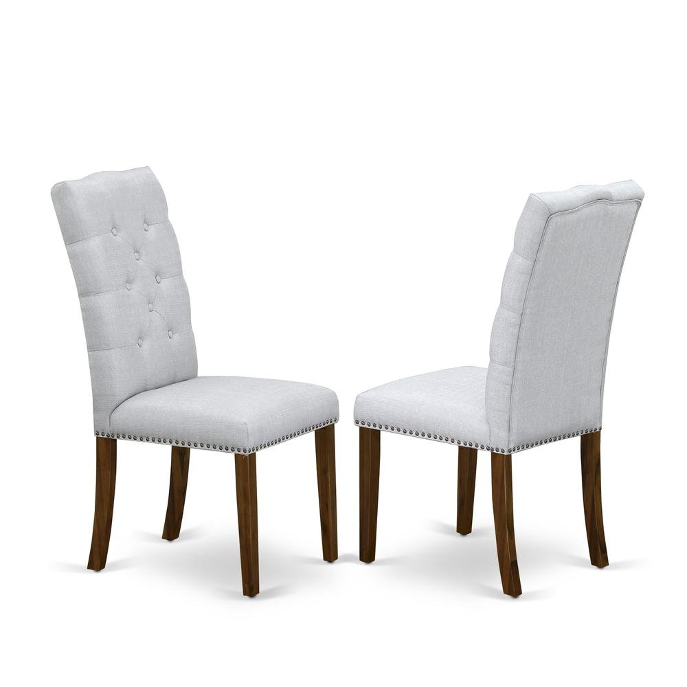 Upholstered Parsons Dining Chair with Walnut Legs for Kitchen or Dining Room, Set of 2. Picture 1