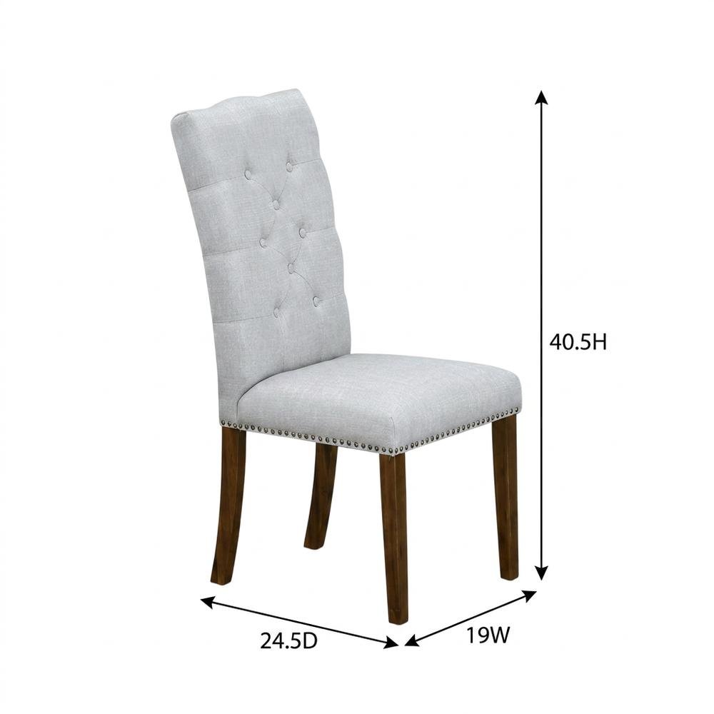 Upholstered Parsons Dining Chair with Walnut Legs for Kitchen or Dining Room, Set of 2. Picture 6