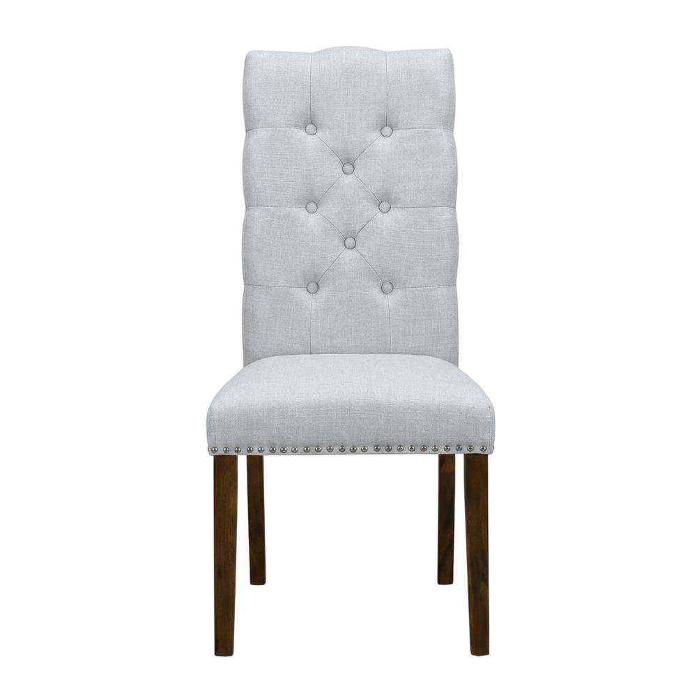 Upholstered Parsons Dining Chair with Walnut Legs for Kitchen or Dining Room, Set of 2. Picture 2