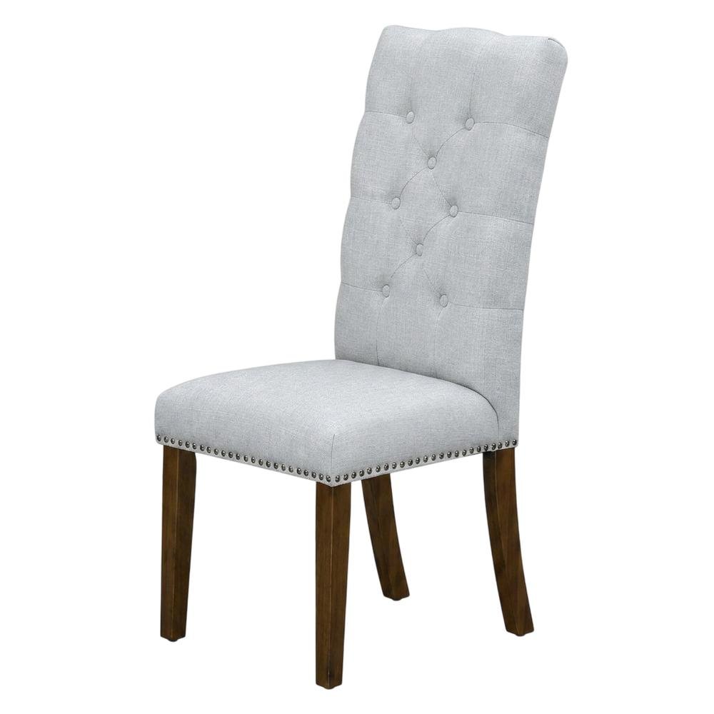 Upholstered Parsons Dining Chair with Walnut Legs for Kitchen or Dining Room, Set of 2. Picture 5