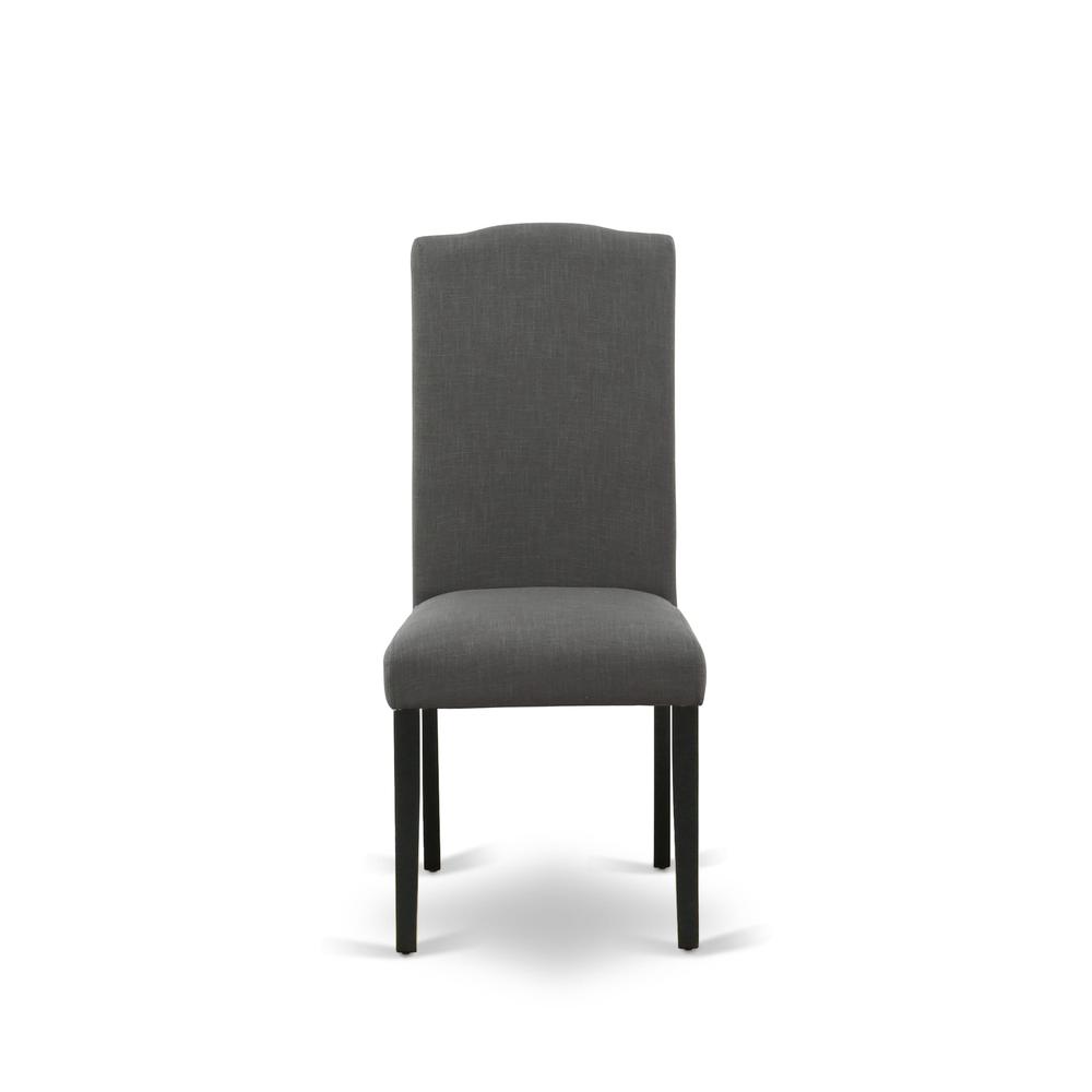 7-pc dining table set with Chair’s Legs and Dark Gotham Gray Linen Fabric. Picture 7