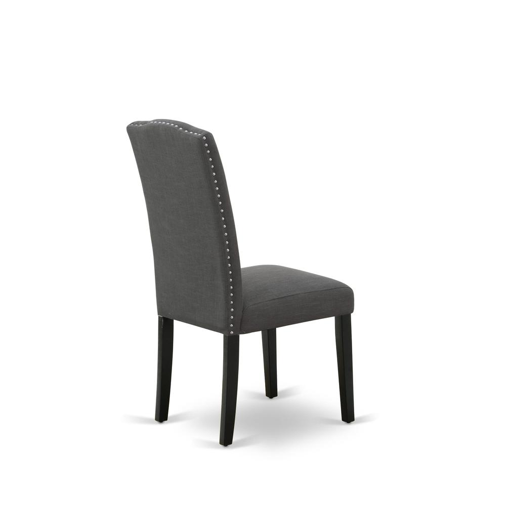 7-pc dining table set with Chair’s Legs and Dark Gotham Gray Linen Fabric. Picture 10