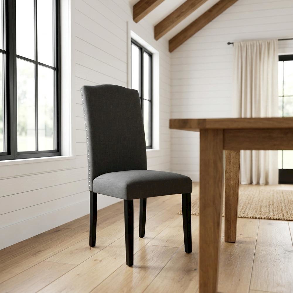 Fabric-Upholstered Parsons Dining Chair with High Back for Dining Room, Set of 2. Picture 3