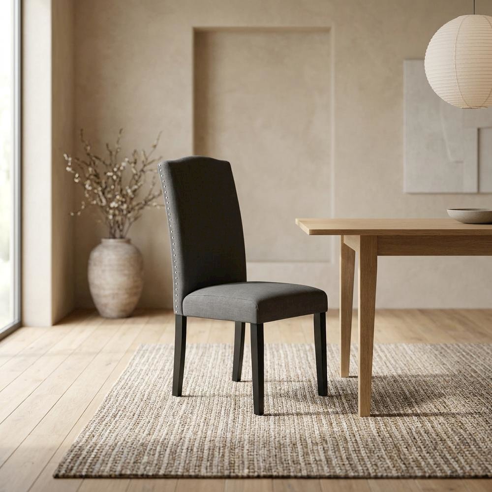Fabric-Upholstered Parsons Dining Chair with High Back for Dining Room, Set of 2. Picture 4