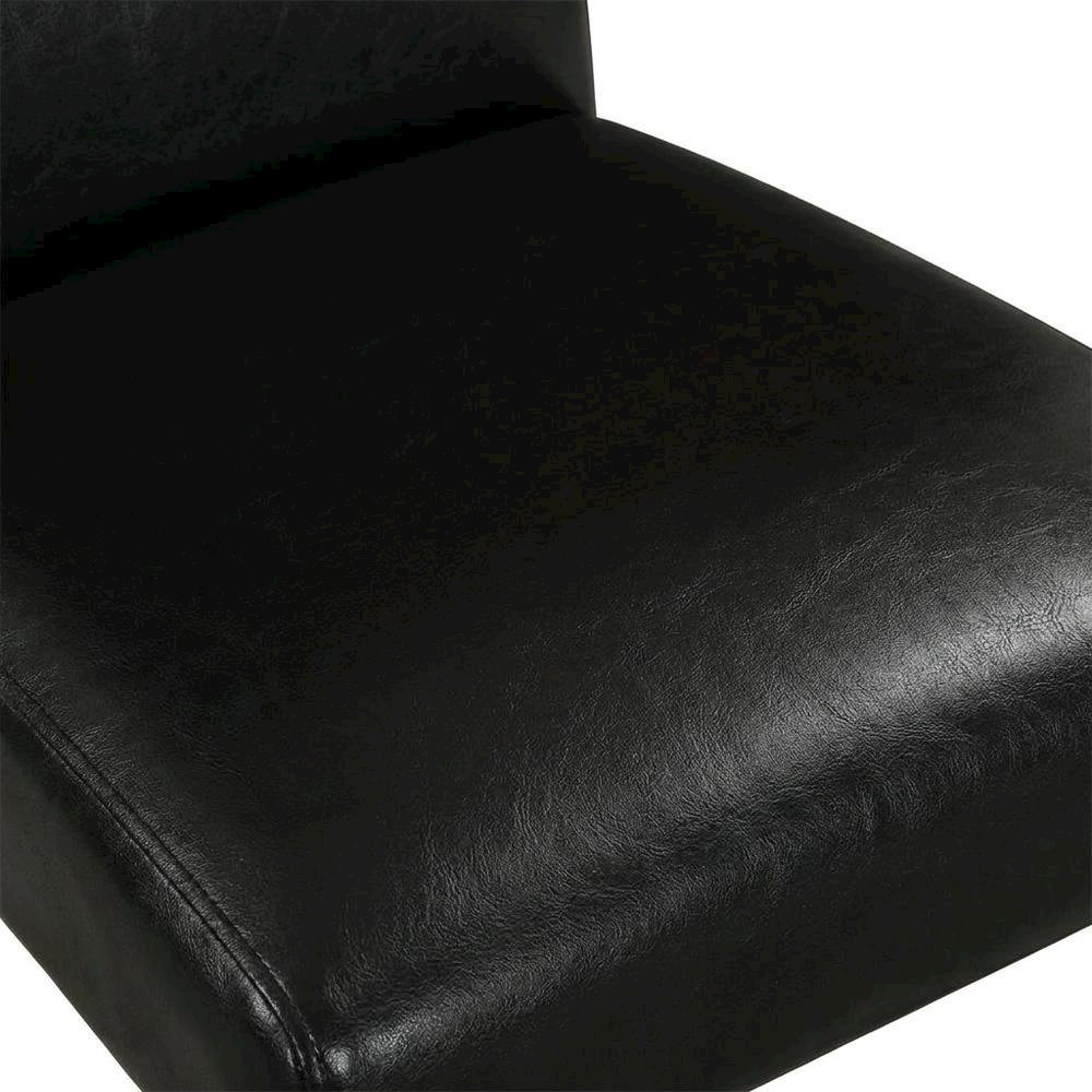 Faux Leather Parsons Dining Chairs with Nailhead Trim, Padded, Set of 2. Picture 7