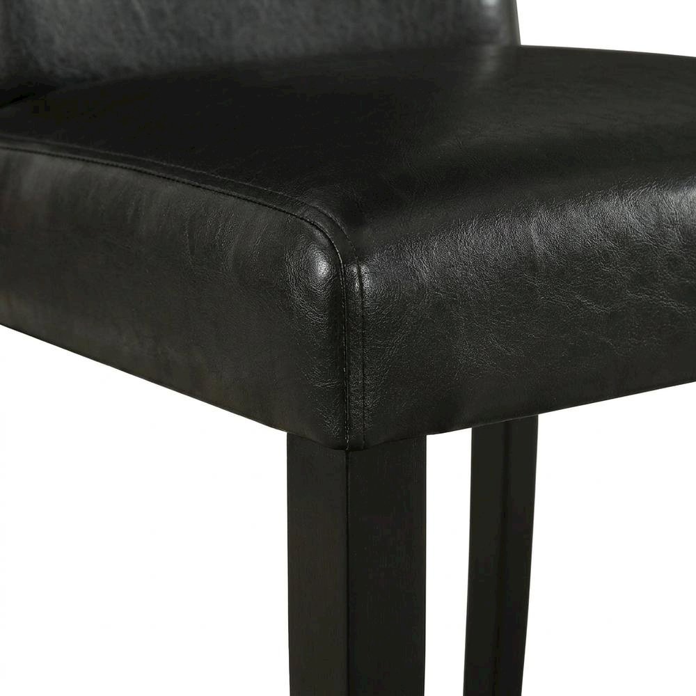 Faux Leather Parsons Dining Chairs with Nailhead Trim, Padded, Set of 2. Picture 8